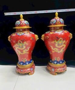 Ly đồng long phụng vẽ thủ công