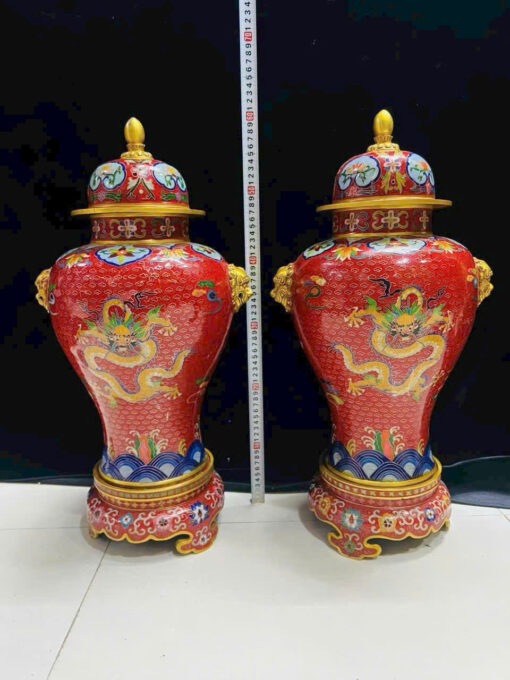 Ly đồng long phụng vẽ thủ công