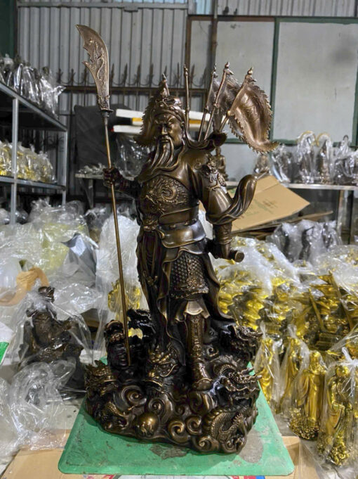 Tượng đồng Quan Công đứng trấn ải ngũ kì 50cm - Ảnh 3