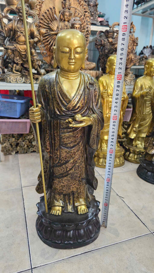 Tượng đồng mục kiền liên áo gấm 60cm - Ảnh 4