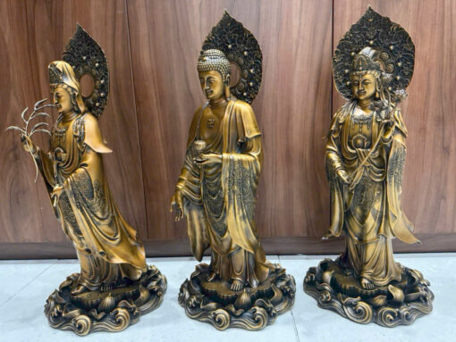 Tượng đồng tây phương tam thánh đứng - Ảnh 4