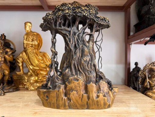 Tượng đồng Bổn Sư ngồi dưới cây bồ đề 16in cao 42cm - Ảnh 5