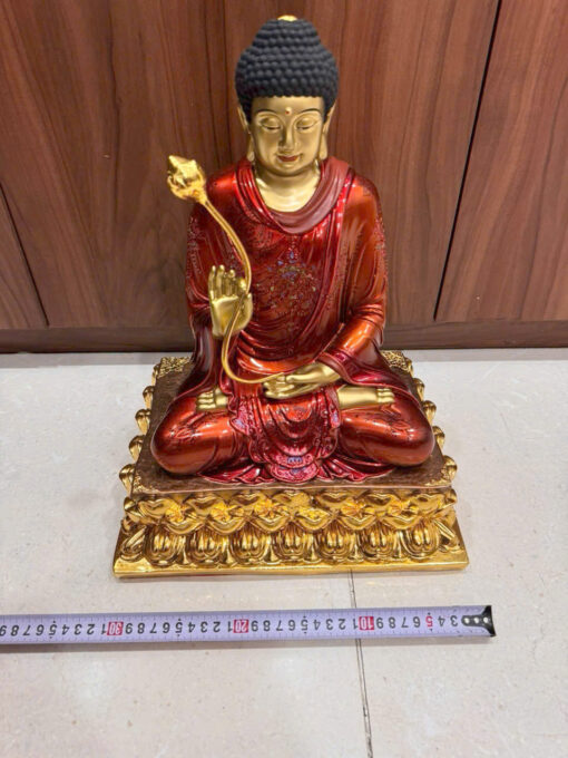 Tượng đồng Bổn sư liên hoa lên màu 40cm - Ảnh 2