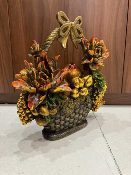 Giỏ trái cây bằng đồng vẽ màu - Ảnh 4
